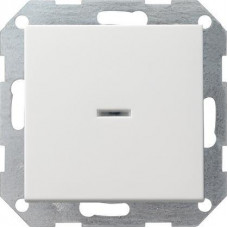 Переключатель кнопочный одноклавишный Gira System 55 с подсветкой 10A 250V чисто-белый глянцевый 013603