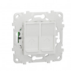 Розетка компьютерная RJ45X2 Schneider Electric Unica New Cat. 6 UTP NU542418