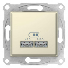 Розетка компьютерная 2xUSB Schneider Electric Sedna 2,1A SDN2710247