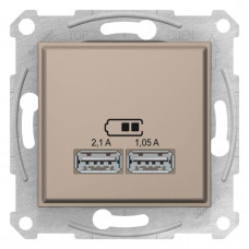 Розетка компьютерная 2xUSB Schneider Electric Sedna 2,1A SDN2710268