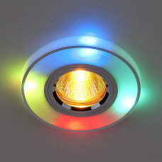 Встраиваемый светильник с двойной подсветкой Elektrostandard 2070 MR16 хром/мульти 4607176196290