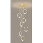 Комбинация подвесных светильников с шарообразными хрустальными плафонами с внутренней LED-подсветкой