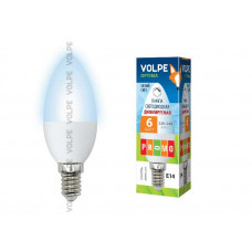 Лампа светодиодная диммируемая Volpe LED-C37-6W/NW/E14/FR/DIM/