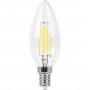 Лампа светодиодная филаментная Feron E14 5W 4000K Свеча Прозрачная LB-58 25573