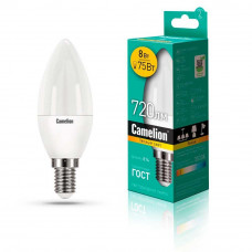 Лампа светодиодная Camelion E14 8W 3000K LED8-C35/830/E14 12385