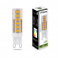 Лампа светодиодная Feron G9 7W 4000K прозрачная LB-433 25767